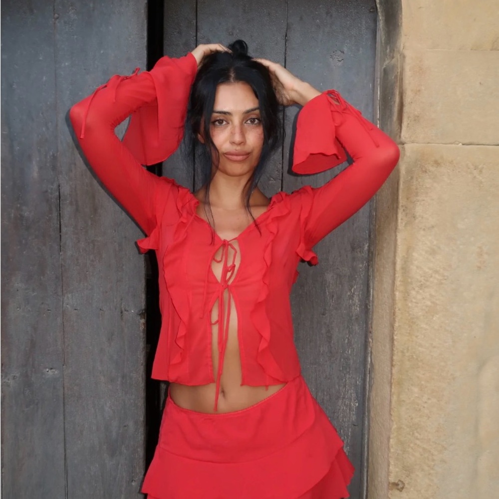 INDAH Clothing SOLD OUT Red Amelia Top